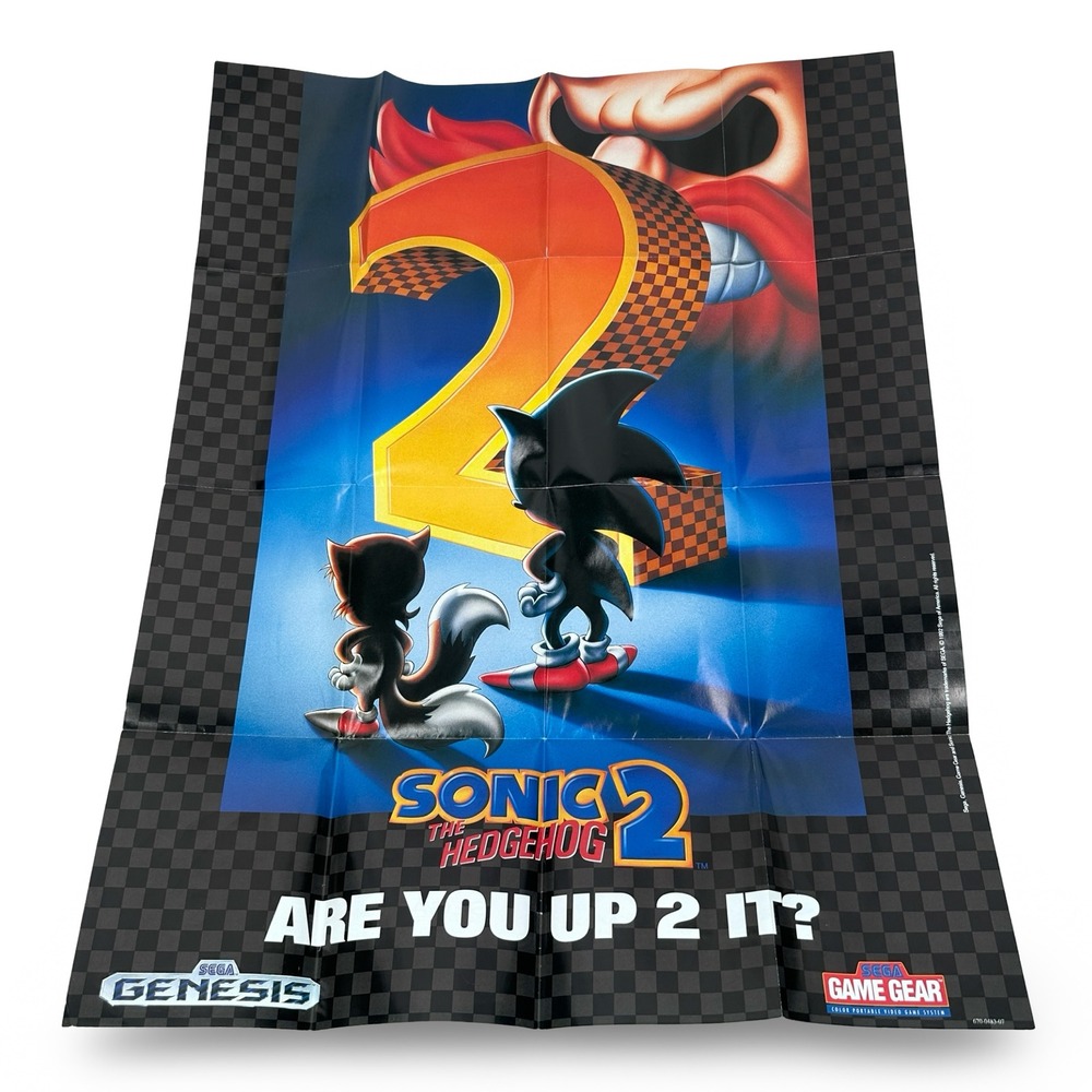 Vintage 1992 SEGA Sonic the Hedgehog 2 & Batman Returns Genesis Poster Catalog